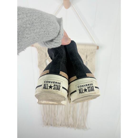 Converse CTAS Hi Top Platform Sneakers Womens Size 6 Black Raw Edge Chunky Sole - Picture 6 of 8